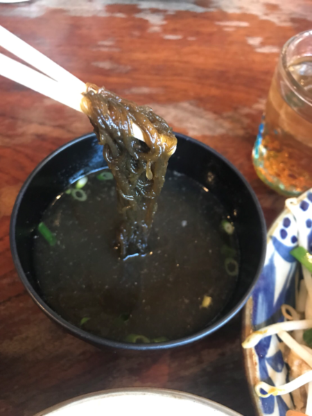 沖縄ちゃんぽんセット(野菜炒め)汁物のもずくの吸い物