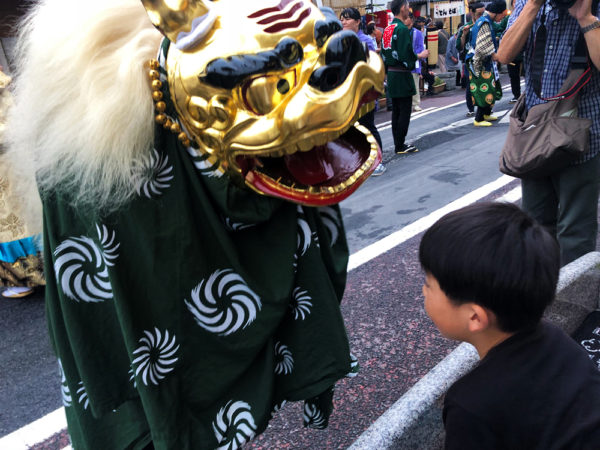 成田伝統芸能まつりパレード｜12_獅子と子ども